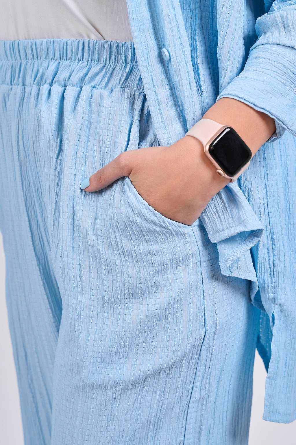 Asymmetrical summer suit - Blue