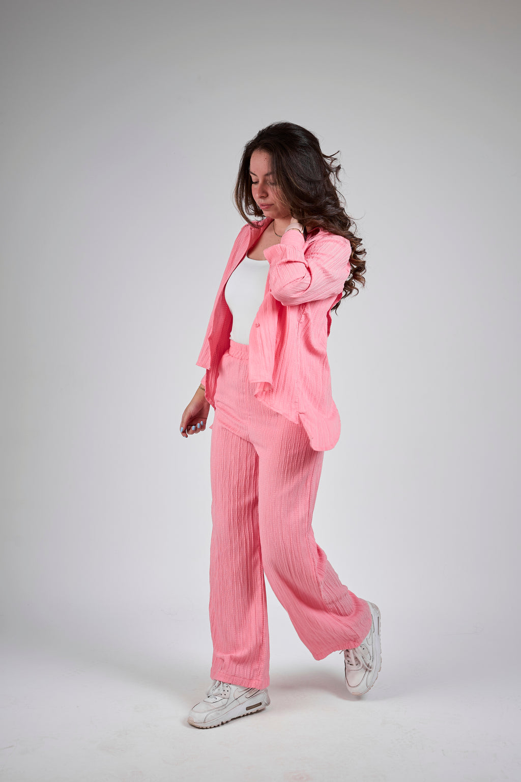 Asymmetrical summer suit - Pink