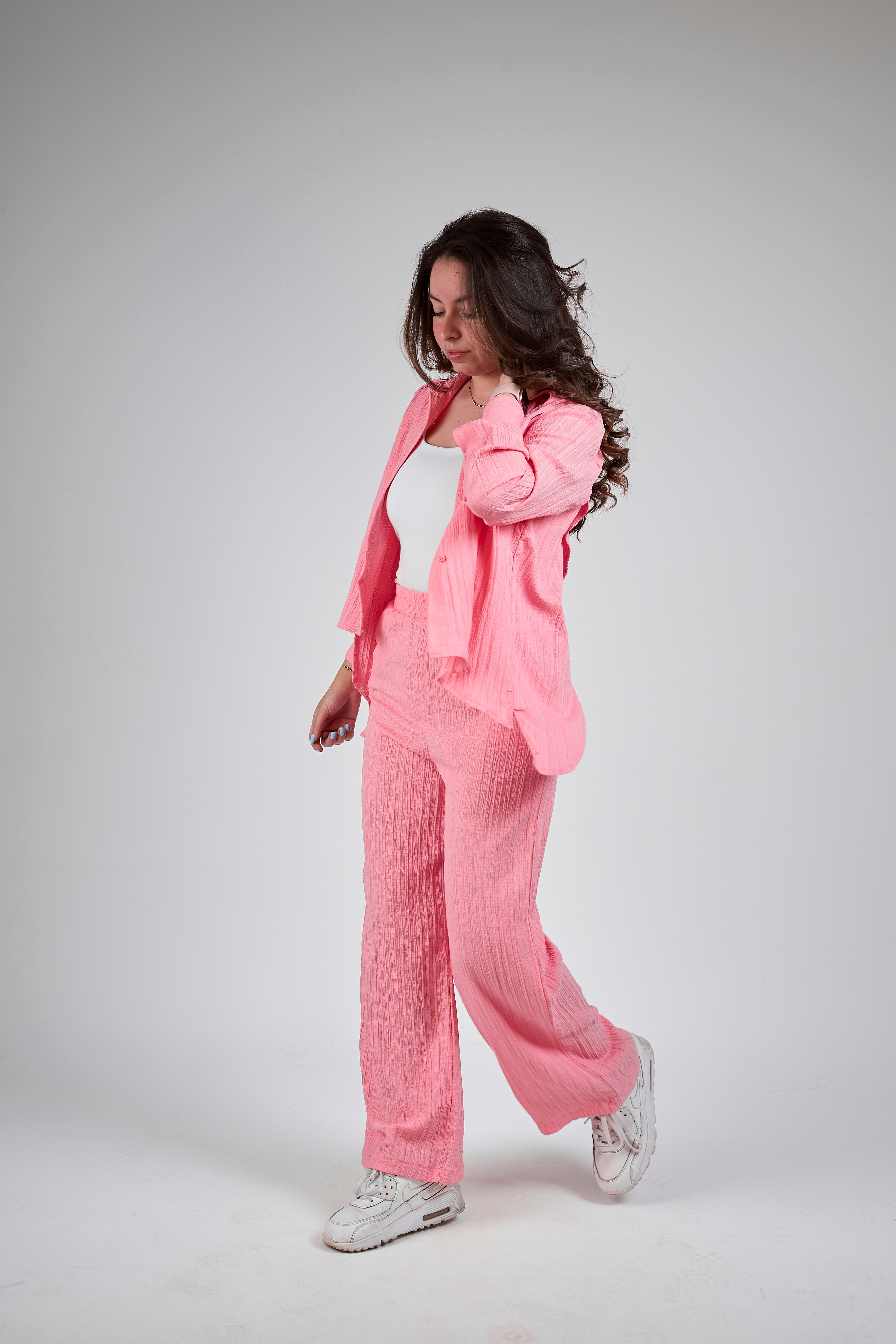 Asymmetrical summer suit - Pink