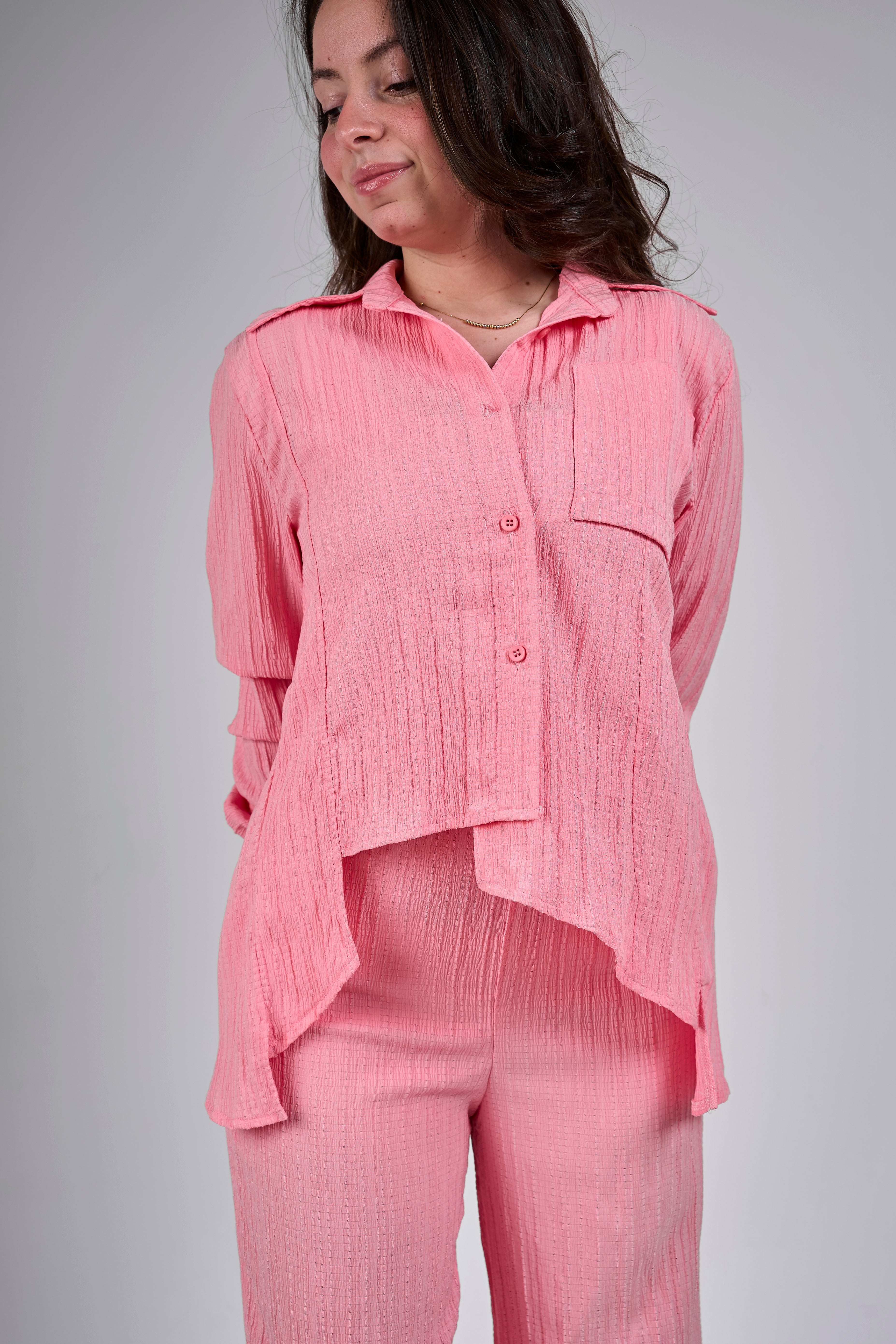 Asymmetrical summer suit - Pink