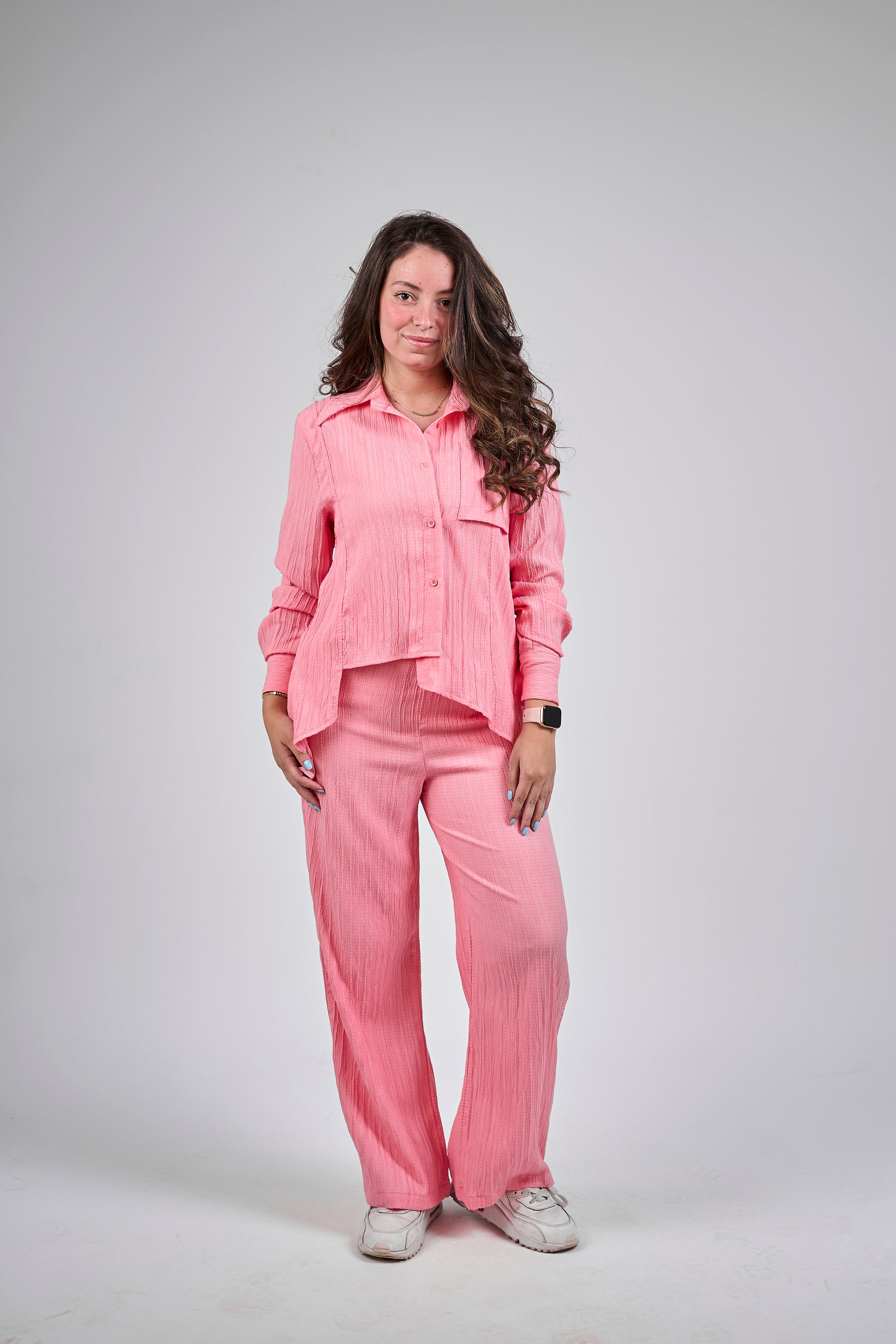 Asymmetrical summer suit - Pink