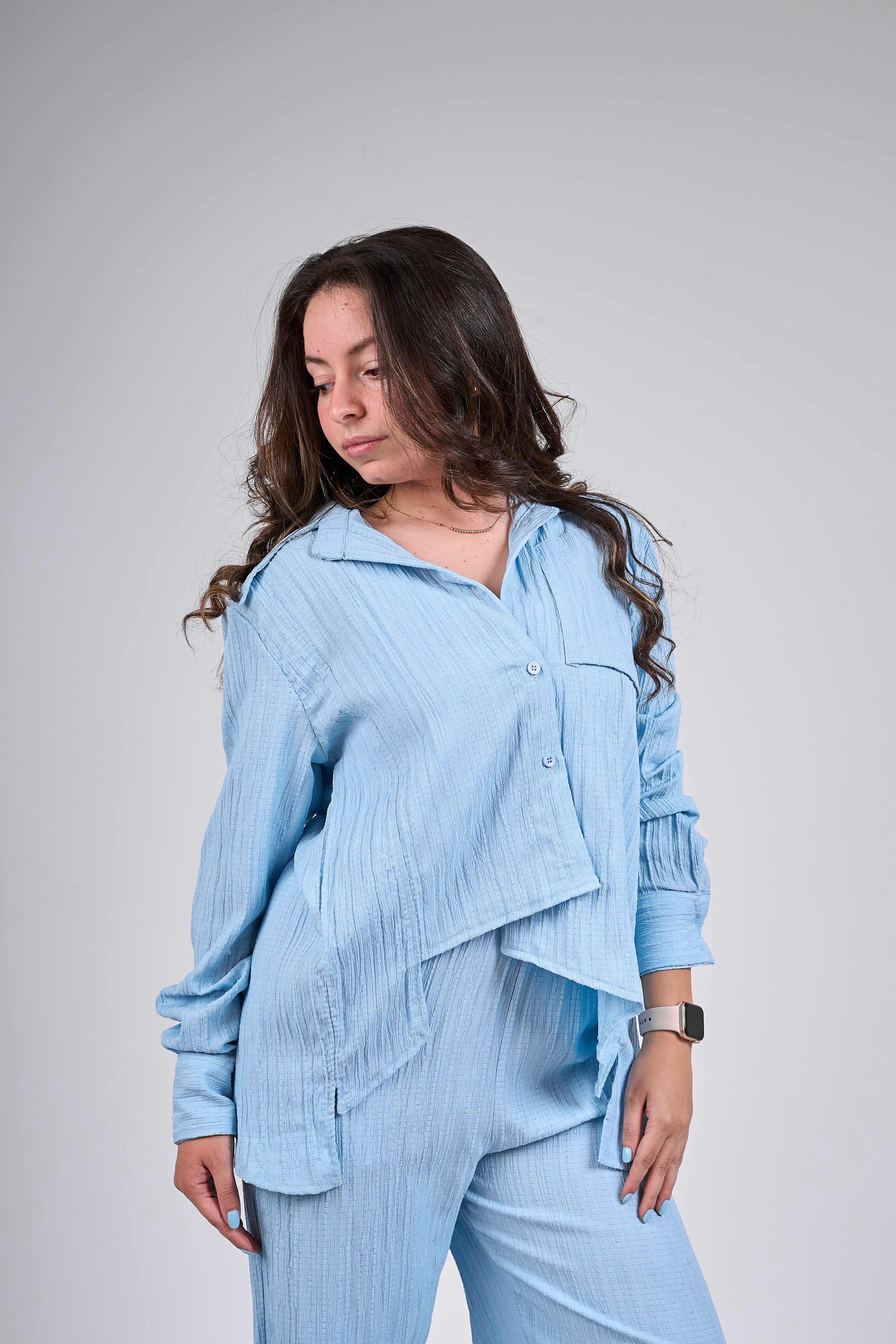 Asymmetrical summer suit - Blue