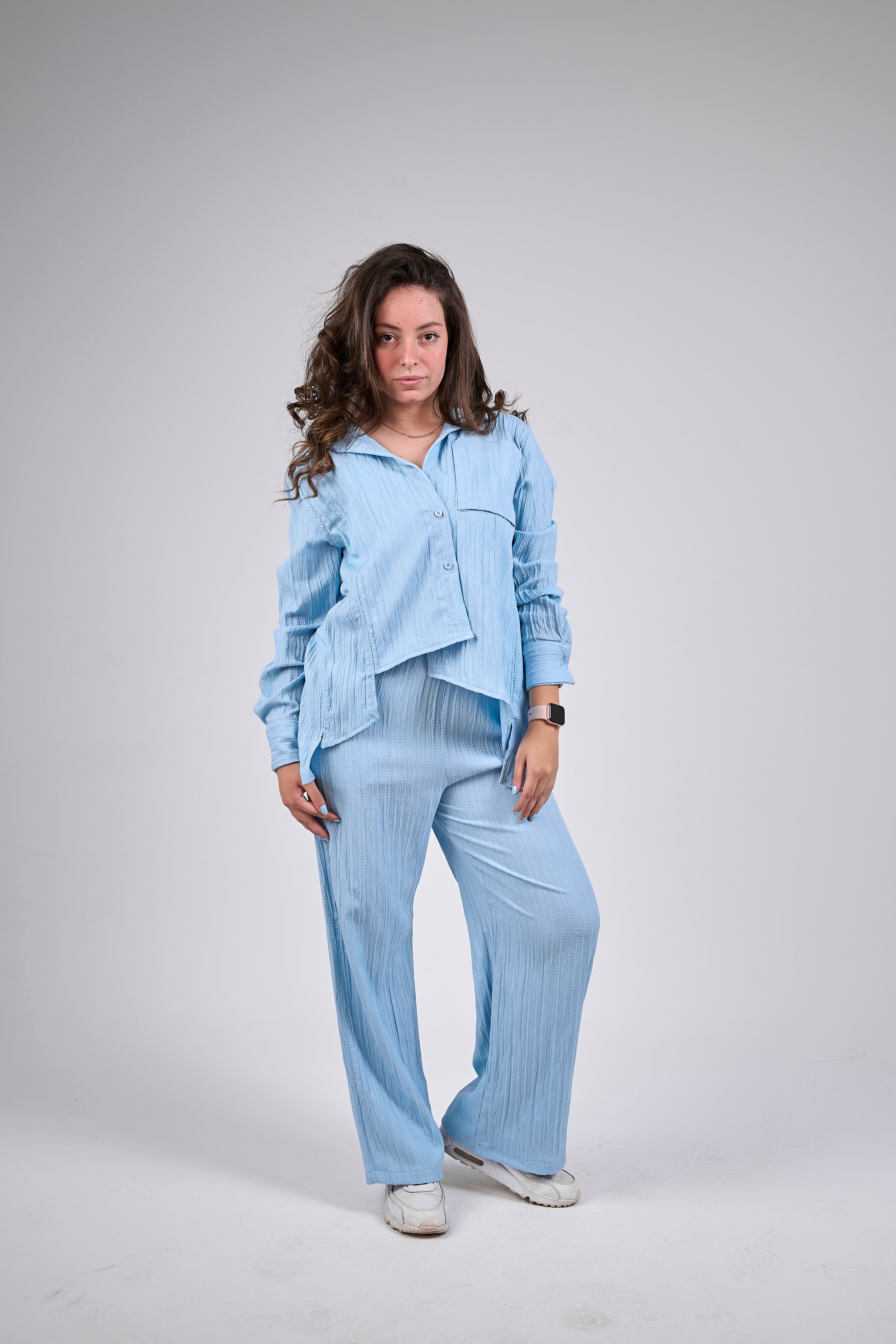 Asymmetrical summer suit - Blue