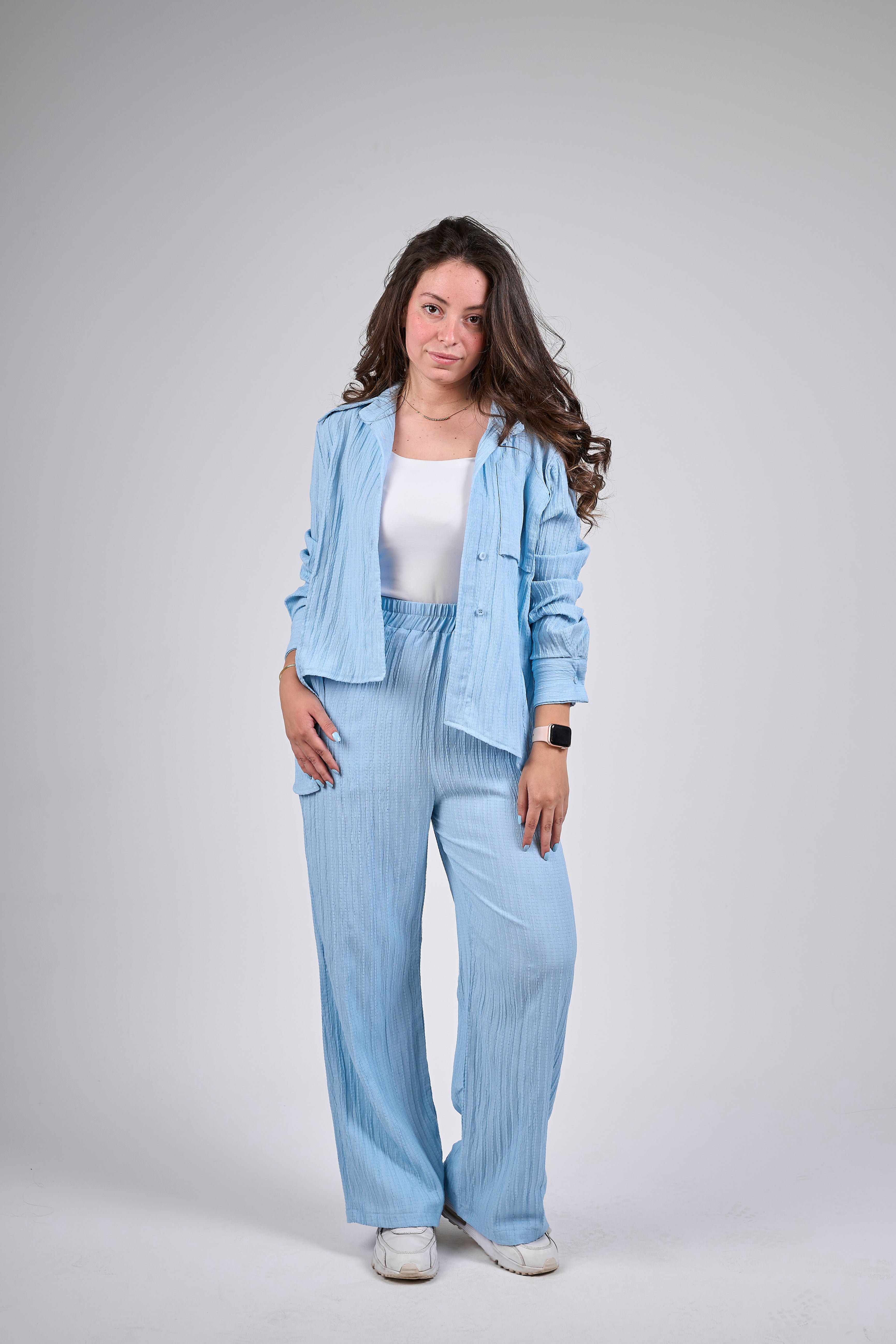 Asymmetrical summer suit - Blue