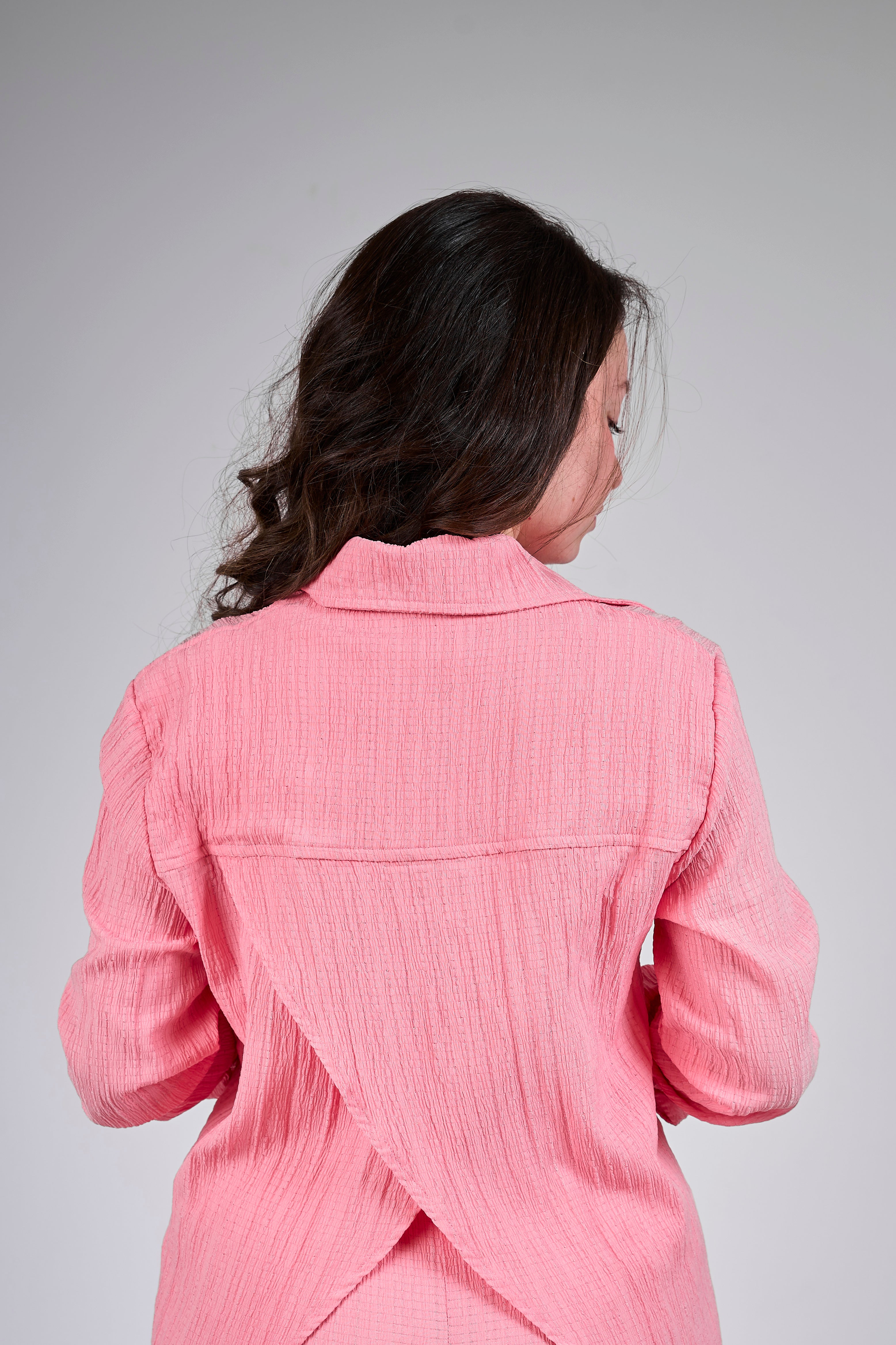 Asymmetrical summer suit - Pink